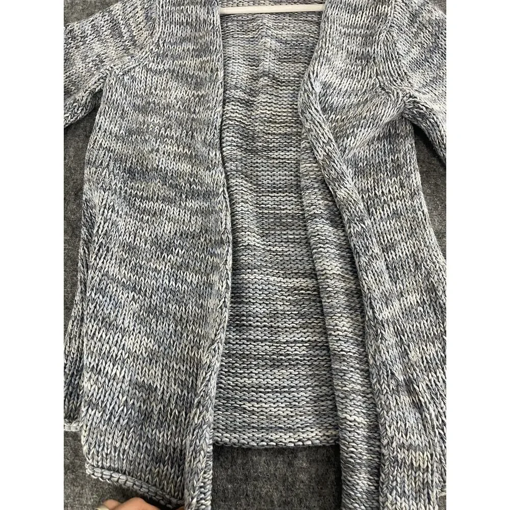J Jill Sweater Womens Large Cardigan Blue Open Front Pullover Cotton N103